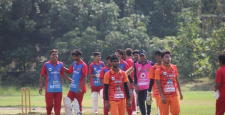 Players laughing and enjoying during game