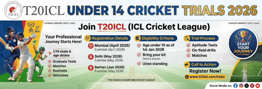 Under 14 Cricket Trials 2026 – Join T20ICL